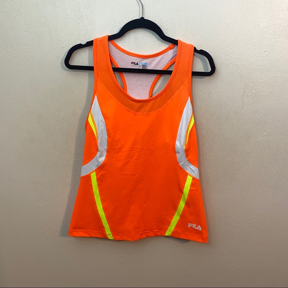 FILA Running Tank Top Media Pocket Orange Size L